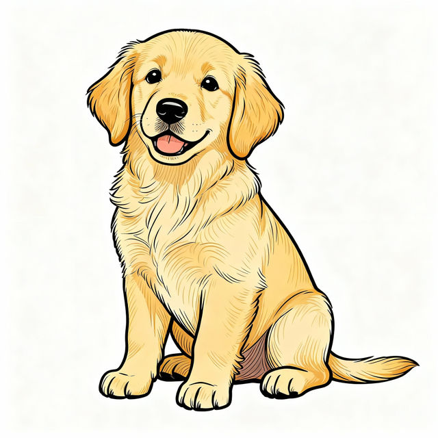 Easy Golden Retriever Drawings gallery