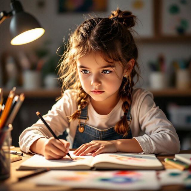 A Girl Drawing Art gallery