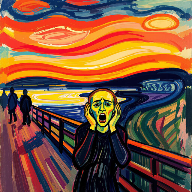 The Scream Edvard Munch Painting Image - AI Generated gallery