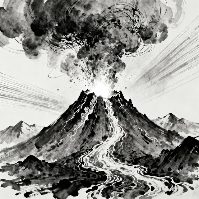 Volcano Sketch Art gallery