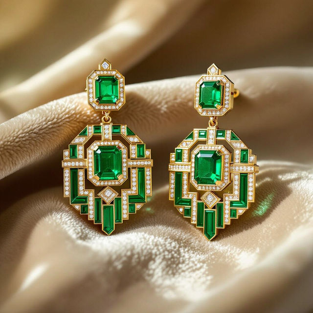 Art Deco Earrings - Made With AI gallery