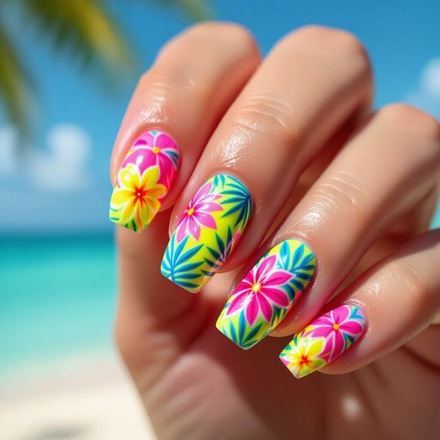 Summer Neon Nail Art gallery