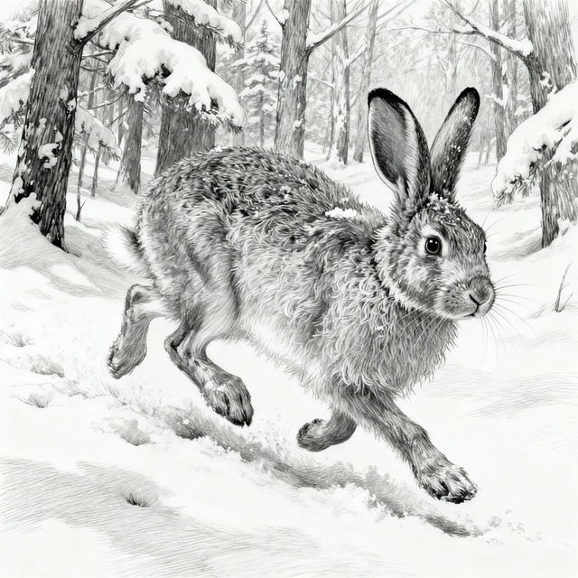 Snowshoe Hare Drawings - AI Generated Art gallery