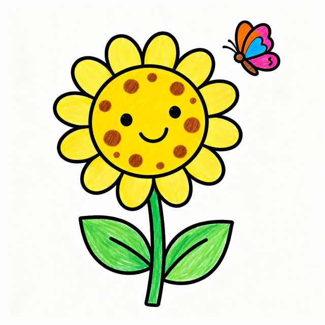 Flowers Drawing For Kids gallery