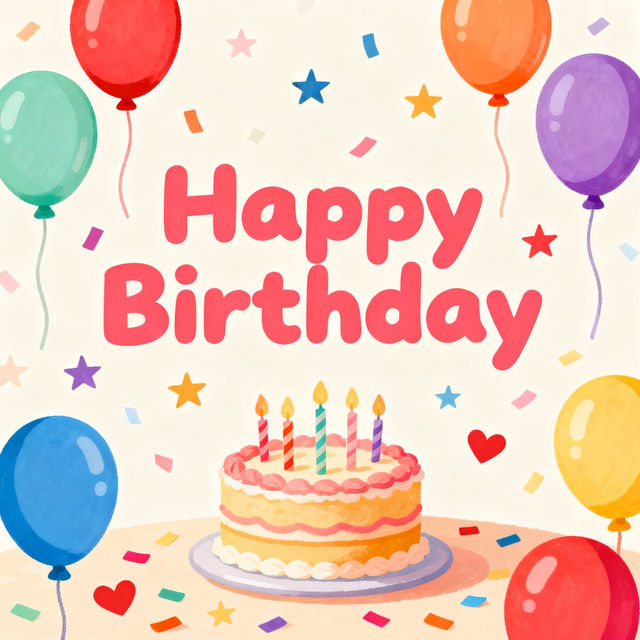 Happy Birthday Drawing Easy - AI Generated gallery