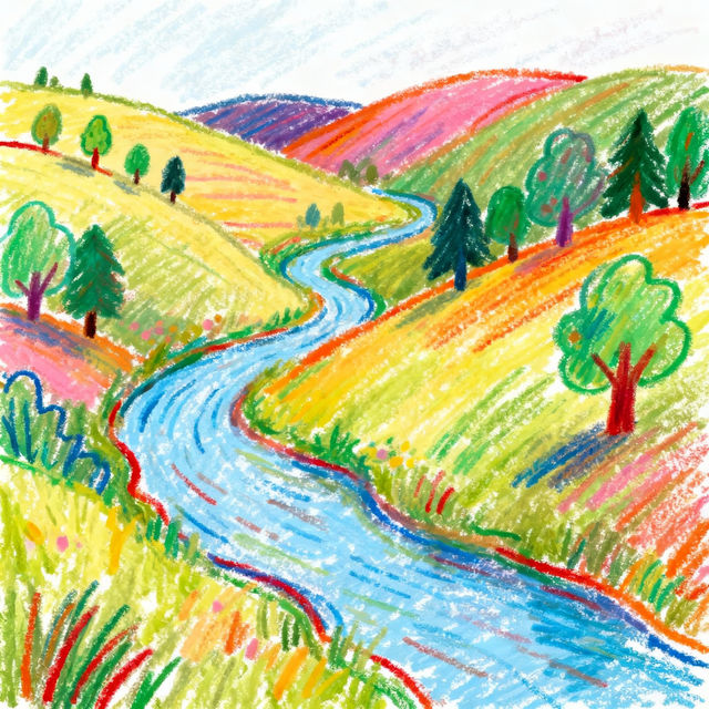 Crayon Resist Art - Made With AI gallery