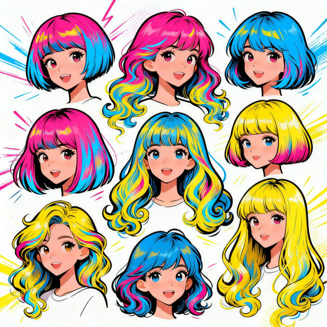 Cartoon Hair Drawings - Created With AI gallery