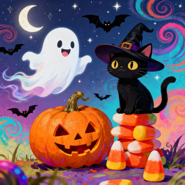 Cute Halloween Drawings - Made With AI gallery