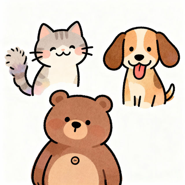 Simple Animal Drawings For Kids gallery