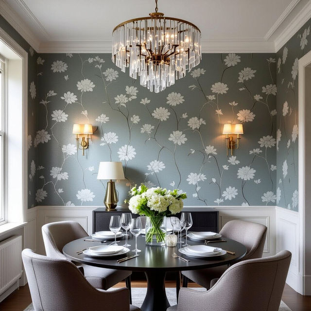 Dining Room Wallpaper - AI Generated gallery
