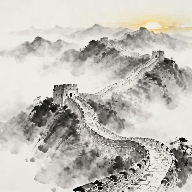 The Great Wall Of China Drawings - AI Generated gallery