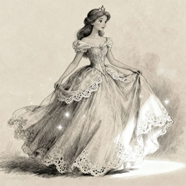 Princess Sketch Art - Created with AI gallery