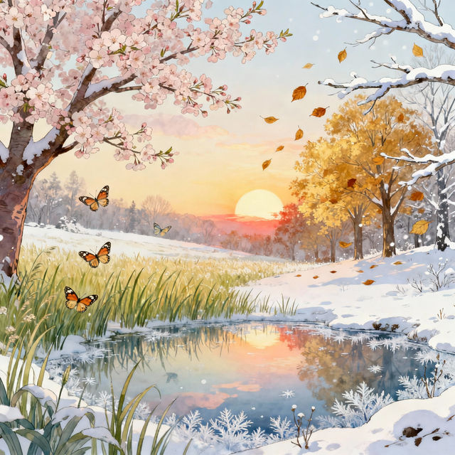 Seasons Drawings - AI Generated Art gallery