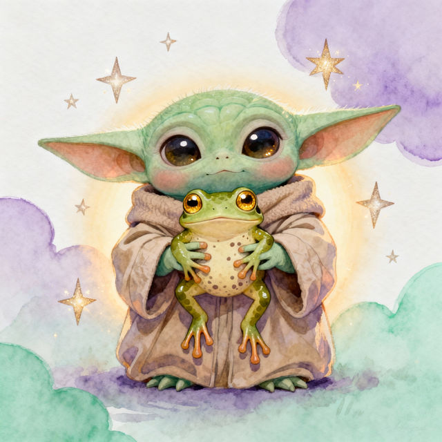 Cute Baby Yoda Drawings - AI Generated gallery