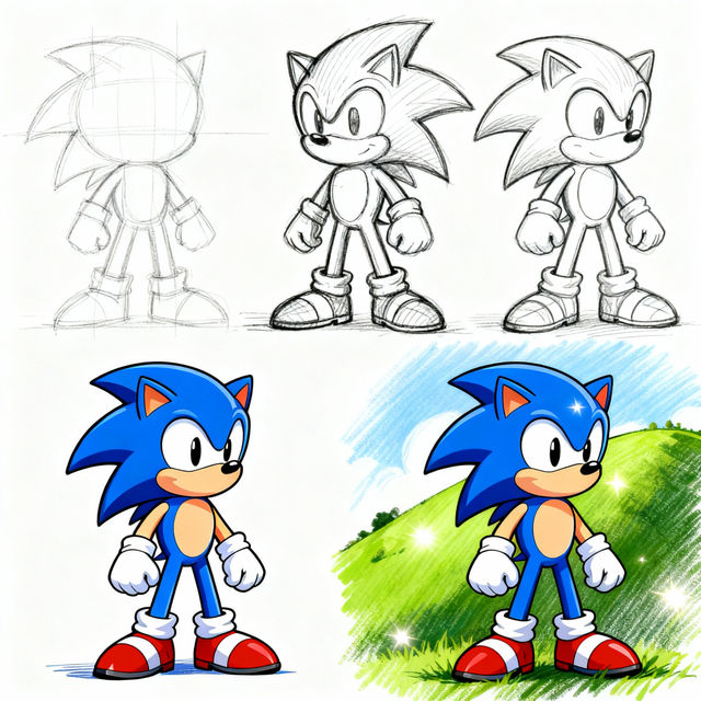 Sonic Drawing Step By Step gallery