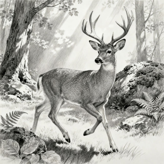 White Tailed Deer Drawings gallery