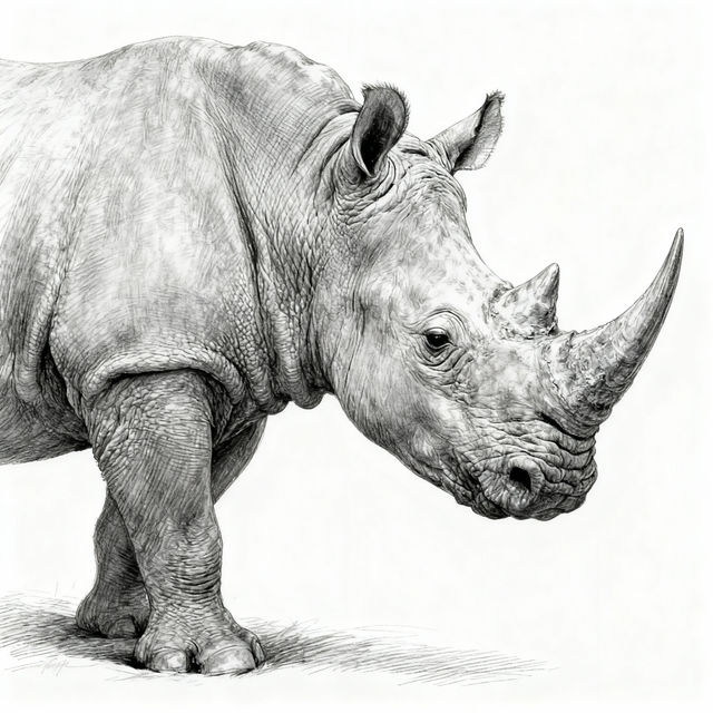 Rhino Drawings - AI Generated gallery