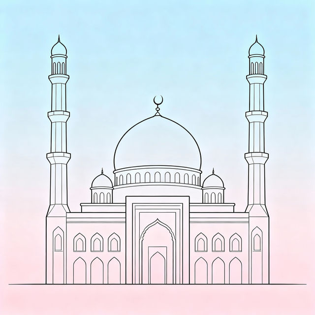 Mosque Drawing Easy gallery
