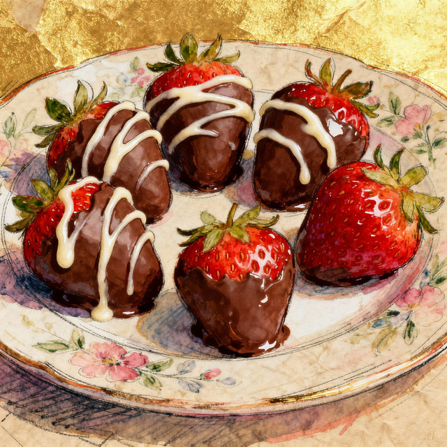 Chocolate Covered Strawberries Drawing gallery