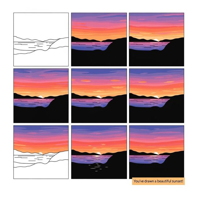 Easy Sunset Drawing Ideas gallery
