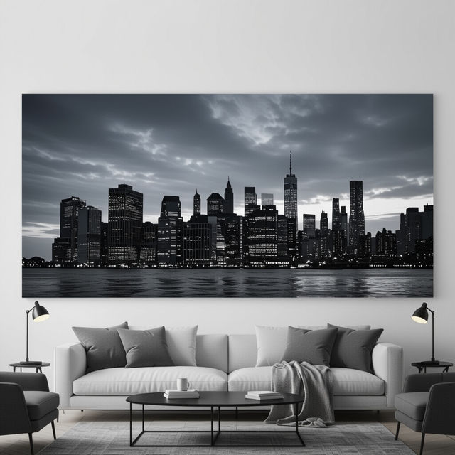 New York City Canvas Wall Art Black And White gallery