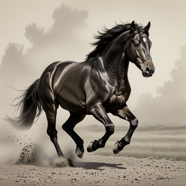 Realistic Horse Drawings - AI Generated gallery