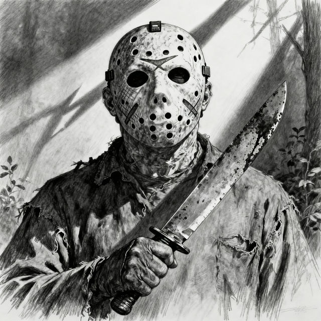 Jason Voorhees Drawings - AI Generated Art gallery