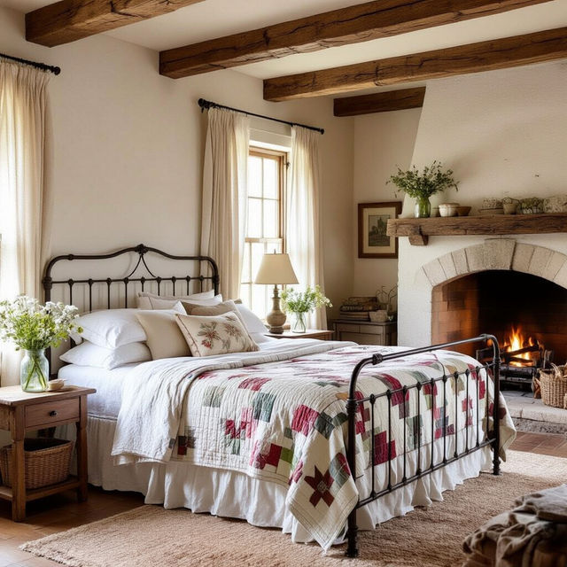 Rustic Farmhouse Bedroom Images - AI Generated gallery