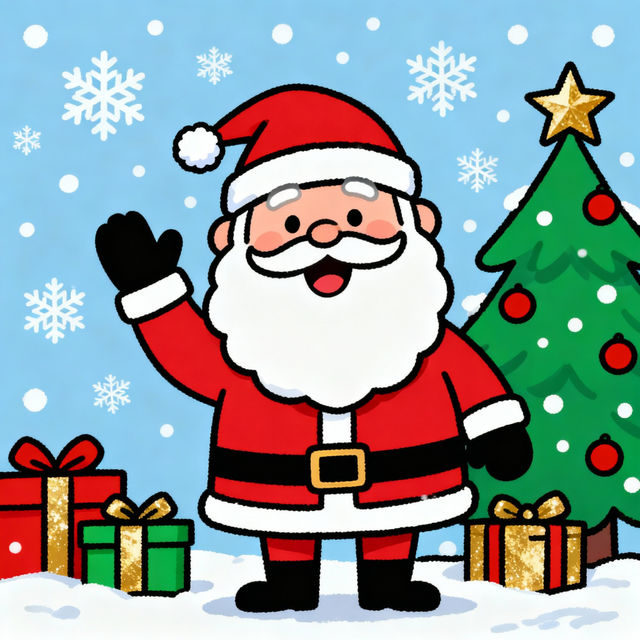 Santa Cartoon Drawings - Made With AI gallery