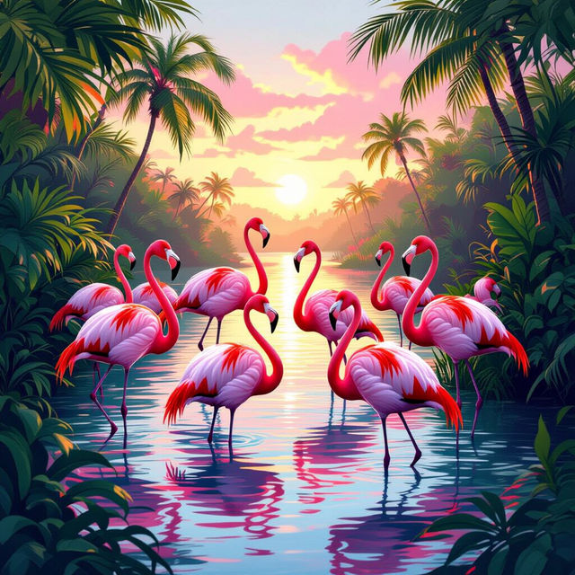 Pink Flamingo Wallpaper - Made With AI gallery