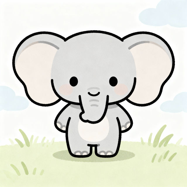 Easy Cartoon Elephant Drawing gallery
