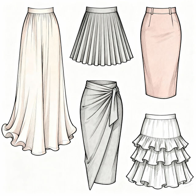 Skirt Drawing Reference Images gallery