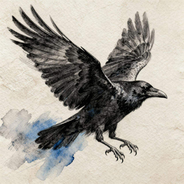Crow Sketch Art - Made With AI gallery