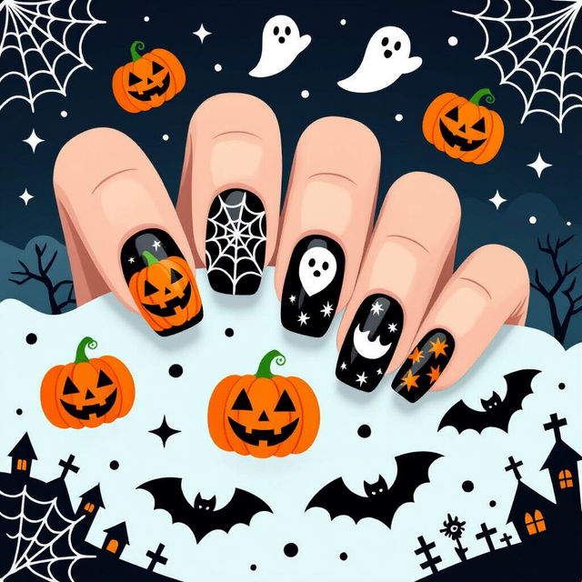 Easy Halloween Nail Art gallery