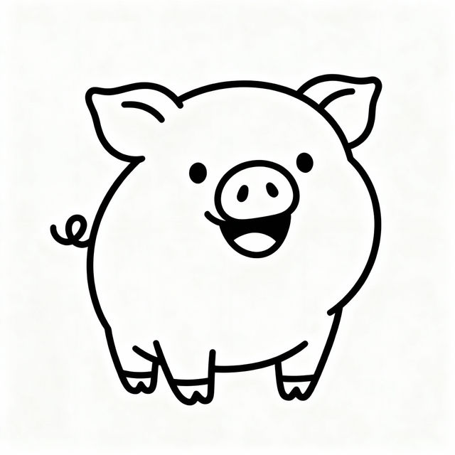 Simple Pig Drawings - Made With AI gallery