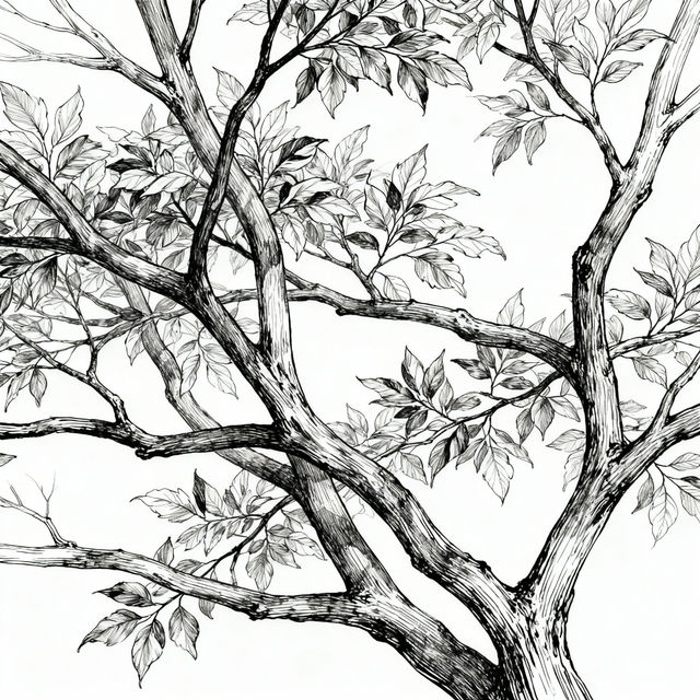 Branches Drawing - AI Art gallery