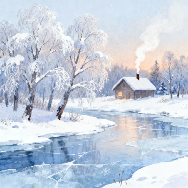 Winter Season Drawings - AI Generated gallery