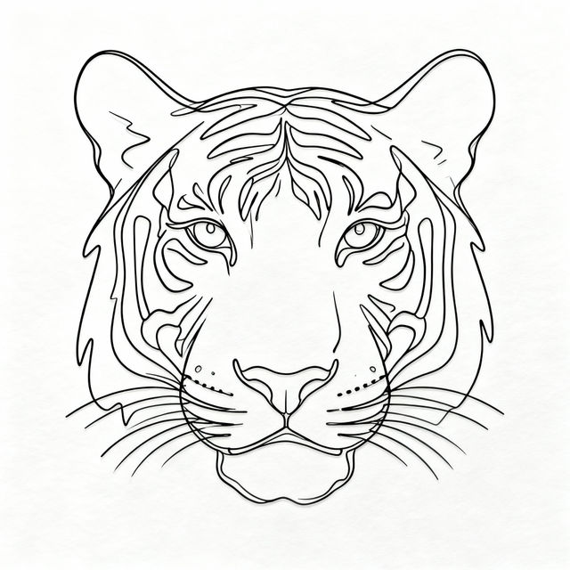Simple Tiger Drawings - AI Generated gallery