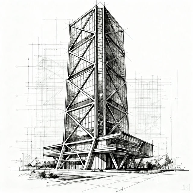 Building Sketches - AI Generated gallery