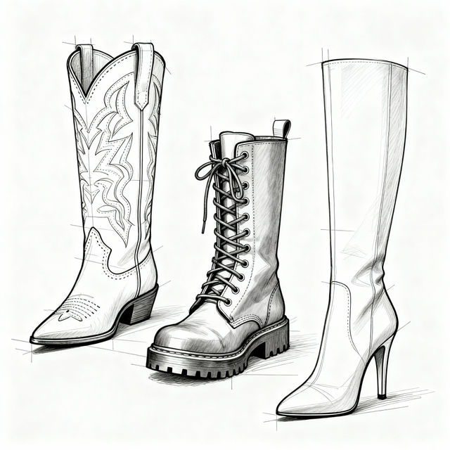 Boots Drawing Easy gallery