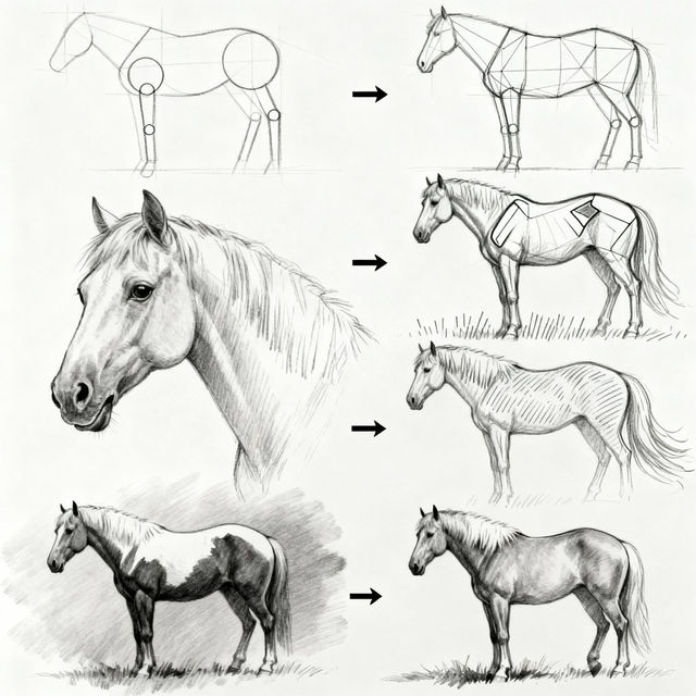 Horse Drawing Step By Step gallery