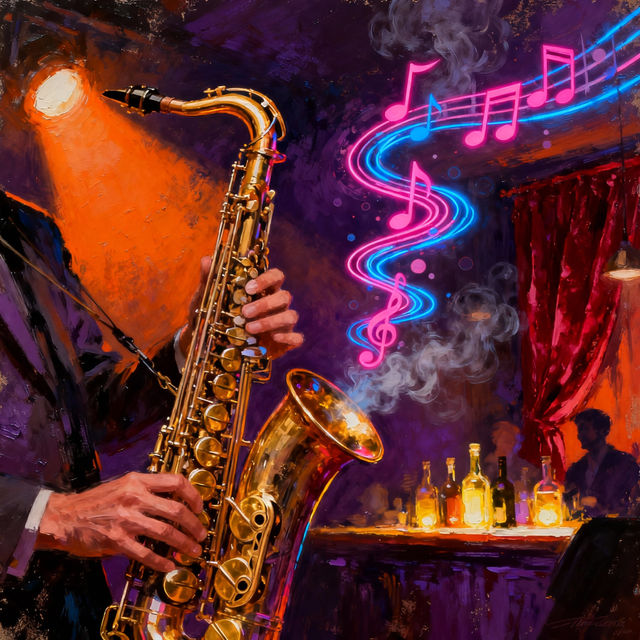 Drawing Saxophone Drawing - AI Art gallery