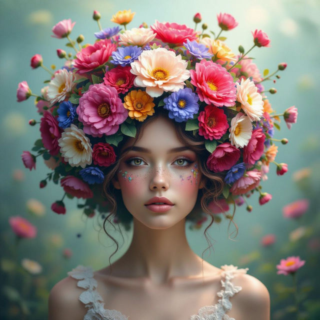Flower Head Art - AI Generated gallery