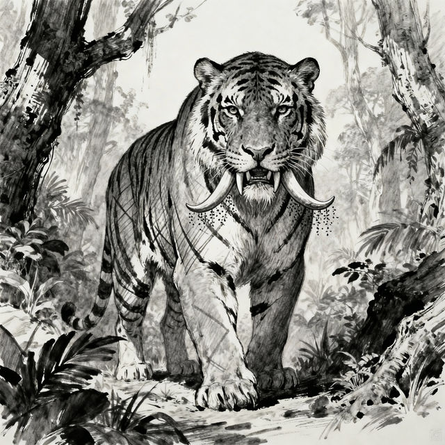 Drawing Saber Tooth Tiger gallery