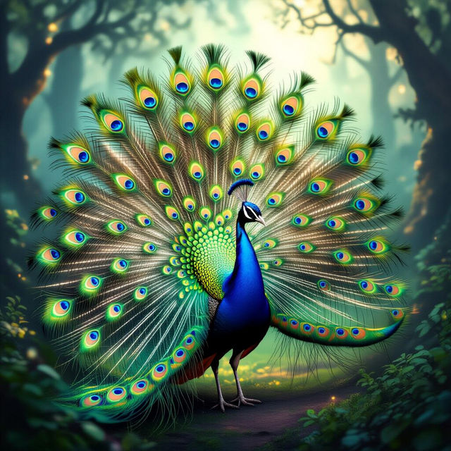 Peacock Bird Pictures - Stunning AI Art gallery