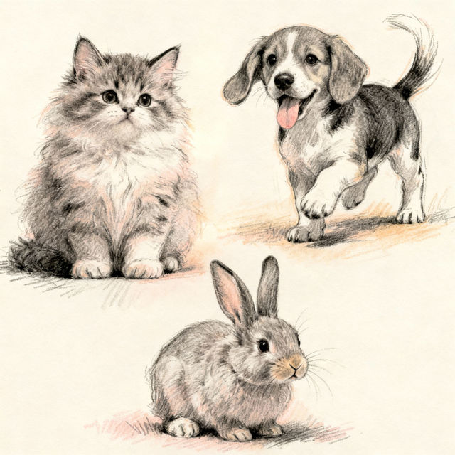 Cute Animal Drawings - Made With AI gallery
