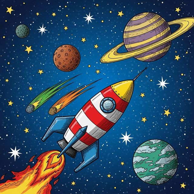 Create a Rocket Ship Drawing With AI gallery