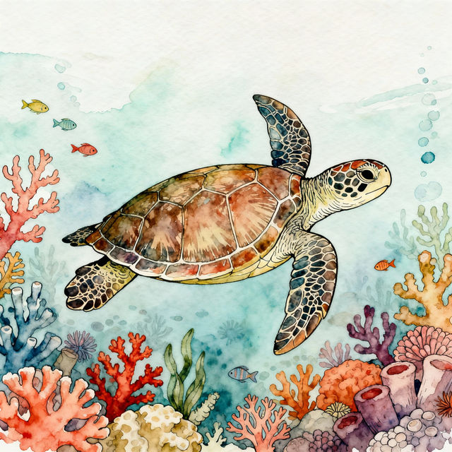 Turtle Sketches - AI Generated gallery