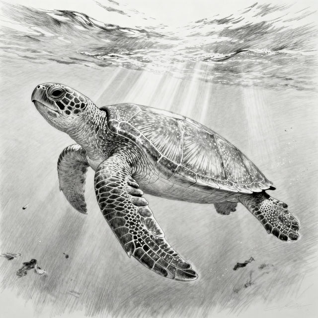 Leatherback Sea Turtle Drawings - AI Generated gallery