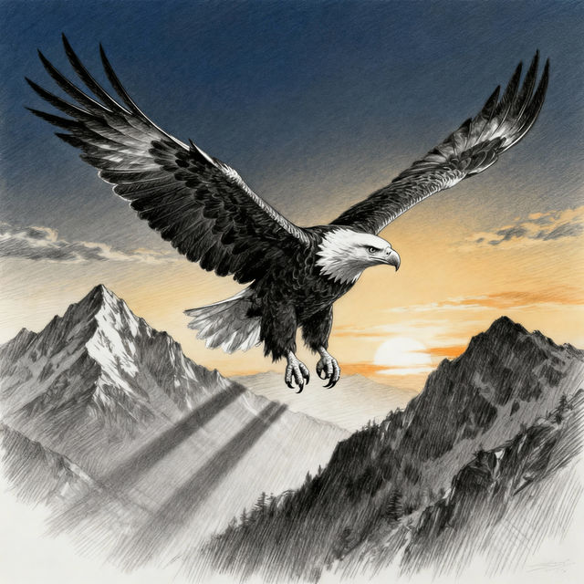 Drawings Of Eagles - AI Generated gallery